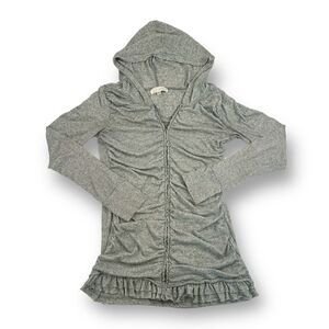 Aniina Ruched Full Zip T Shirt Hoodie Size Medium
